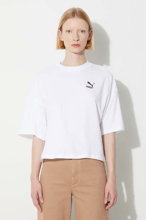 Puma Pamučna majica Puma boja: bijela