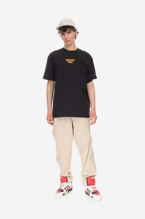 Puma Pamučna majica Puma boja: crna, s tiskom, 539158.51-black