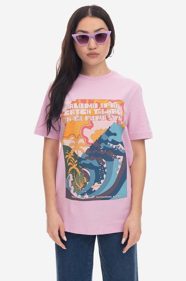 Puma Pamučna majica Puma boja: ružičasta, s tiskom, 538800.84-pink