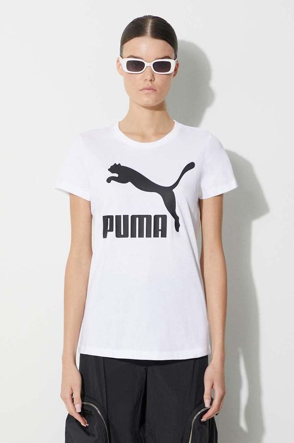 Puma Pamučna majica Puma Classic Logo Tee boja: bijela, 530076.02-white