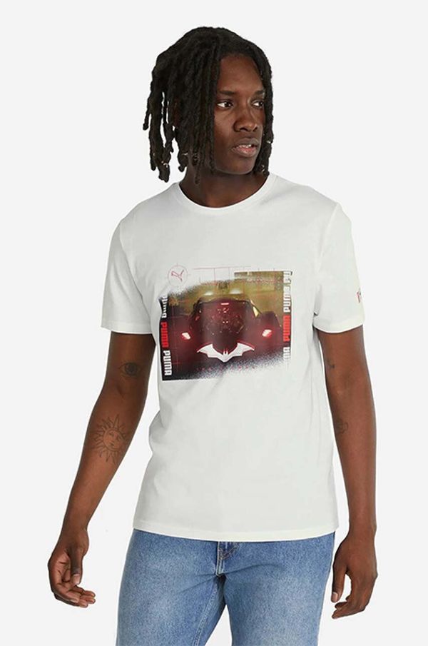 Puma Pamučna majica Puma x Batman Grapic boja: bež, s tiskom, 534727.02-cream