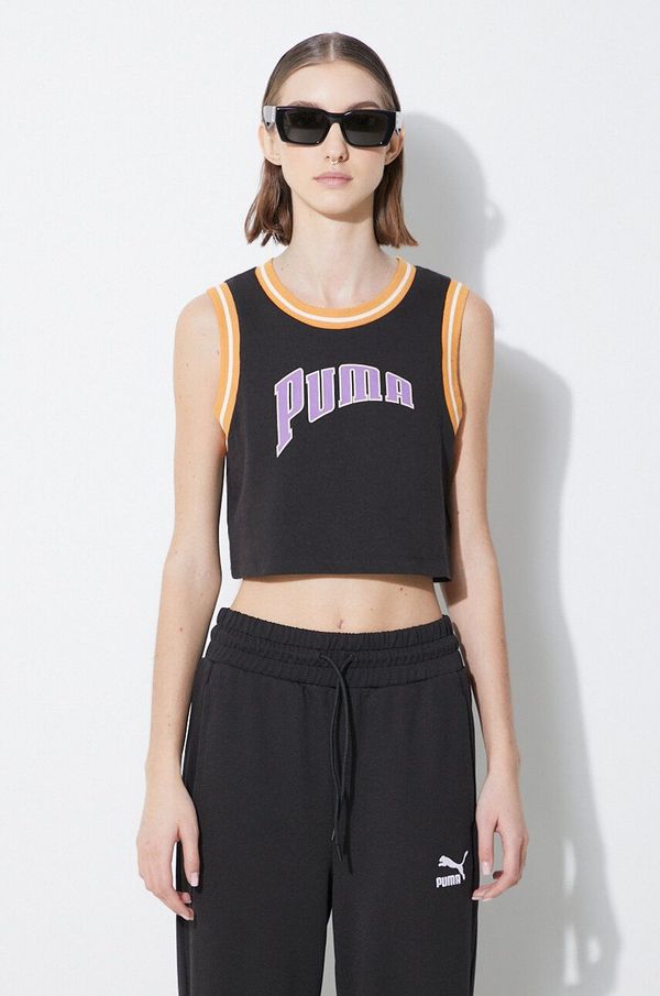 Puma Pamučni top Puma Graphic boja: crna, 625024