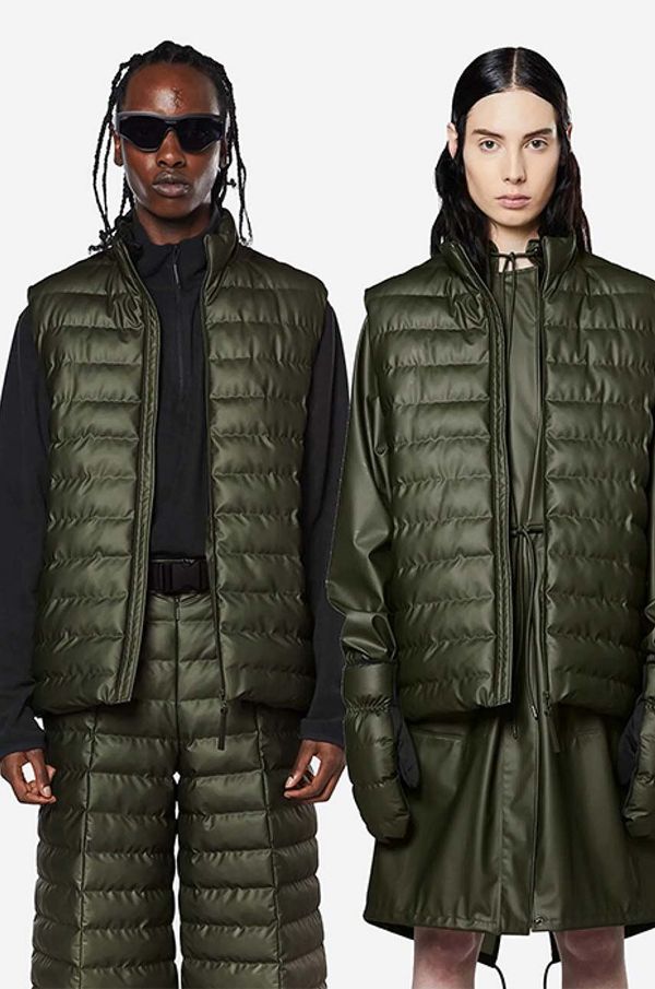 Rains Prsluk Rains Trekker Vest boja: zelena, za prijelazno razdoblje, 15200.EVERGREEN-EVERGREEN