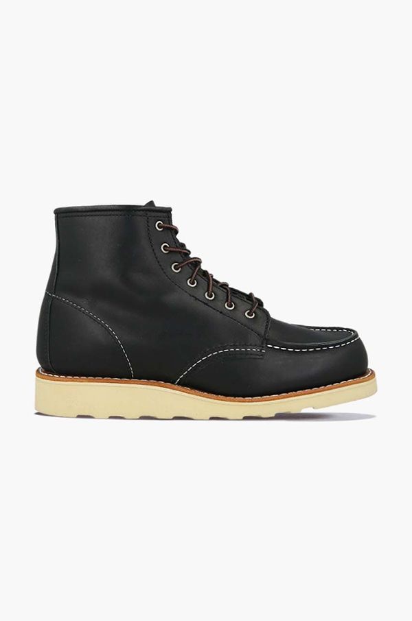 Red Wing Kožne gležnjače Red Wing 6-inch Moc Toe za žene, boja: crna, ravni potplat, 3373