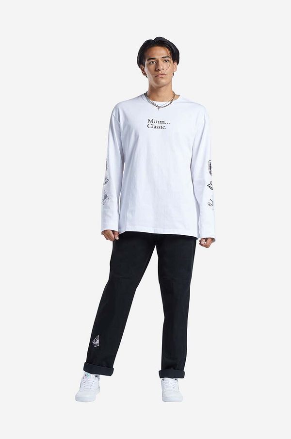 Reebok Classic Pamučna majica dugih rukava Reebok Classic Skateboard Longsleeve Tee boja: bijela, s tiskom, HT8175-white