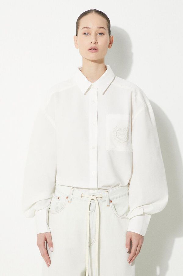 Reebok LTD Košulja Reebok LTD AB x RBK Tailored Shirt za žene, boja: bež, relaxed, s klasičnim ovratnikom, RWGA001C99FAB0016100