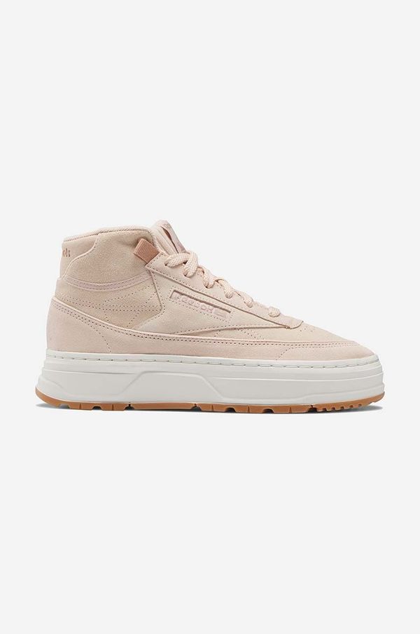 Reebok Tenisice od brušene kože Reebok Club C Geo Mid boja: bež, GV7037-cream