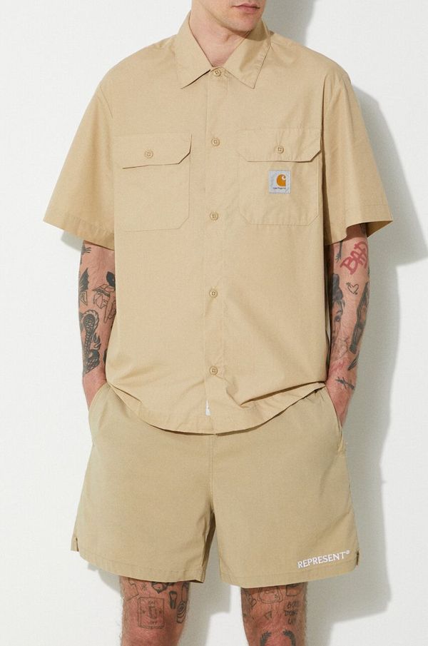 Represent Kratke hlače Represent Represent Short za muškarce, boja: bež, MLM704.431