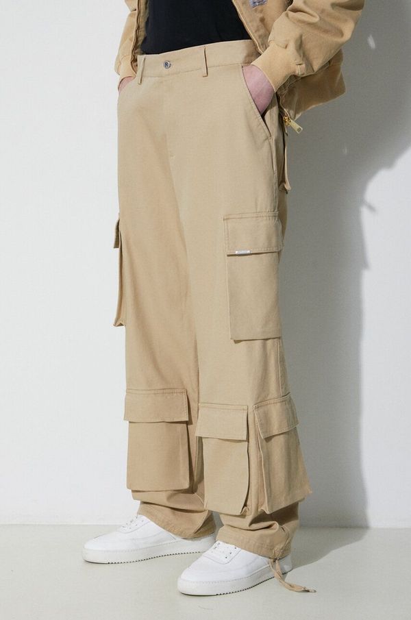 Represent Pamučne hlače Represent Baggy Cargo Pant boja: bež, cargo kroj, MLM521.494