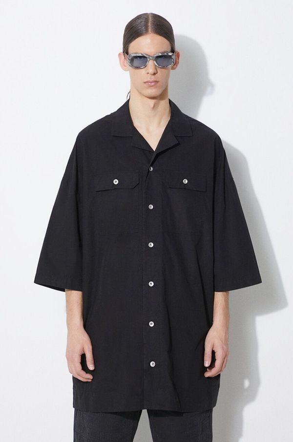Rick Owens Pamučna košulja Rick Owens Magnum Tommy Shirt za muškarce, boja: crna, relaxed, DU01D1290.P.09
