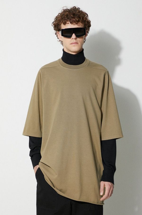 Rick Owens Pamučna majica Rick Owens boja: zelena, bez uzorka