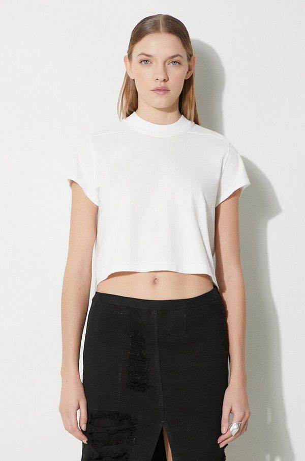 Rick Owens Pamučna majica Rick Owens Cropped Small Level T-Shirt za žene, boja: bijela, DS01D1207.RN.11