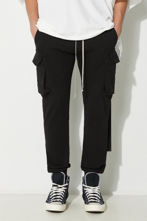 Rick Owens Pamučni donji dio trenirke Rick Owens Knit Pants Mastodon Cut boja: crna, bez uzorka, DU01D1386.RIG.09