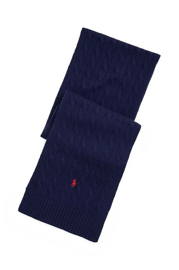 Polo Ralph Lauren Šal Polo Ralph Lauren Classic Cable Scarf za muškarce, boja: tamno plava, s aplikacijom, 449959345