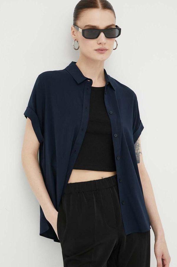 Samsoe Samsoe Košulja Samsoe Samsoe za žene, boja: ružičasta, regular, s klasičnim ovratnikom