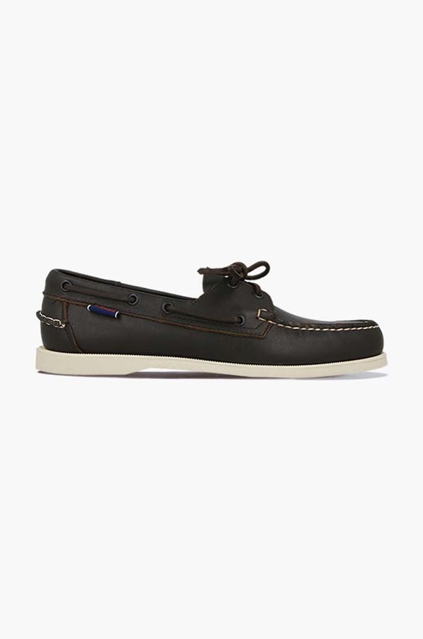 Sebago Kožne mokasinke Sebago Docksides Portland za muškarce, boja: smeđa, 7000H00-BLUE.NAVY