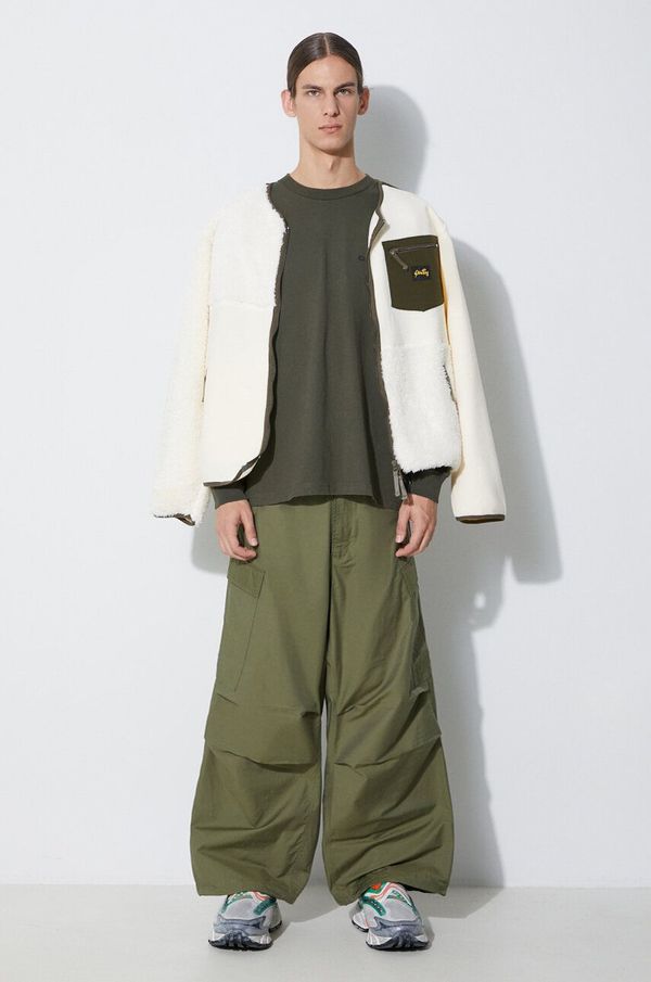 Stan Ray Dukserica Stan Ray PATCHWORK FLEECE CARDIGAIN za muškarce, boja: bež, s uzorkom, AW2319827