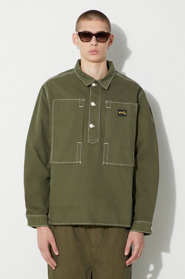 Stan Ray Pamučna košulja Stan Ray PAINTERS SHIRT za muškarce, boja: zelena, regular, s klasičnim ovratnikom, AW2311313