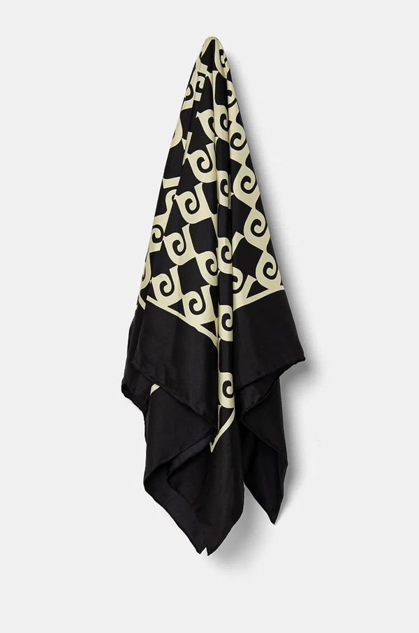 Nanushka Svileni rubac Nanushka MIANI boja: crna, s uzorkom, NU24CRSC07311