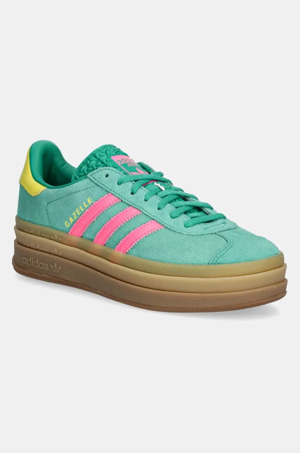 adidas Originals Tenisice od brušene kože adidas Originals Gazelle Bold boja: zelena, JH9668