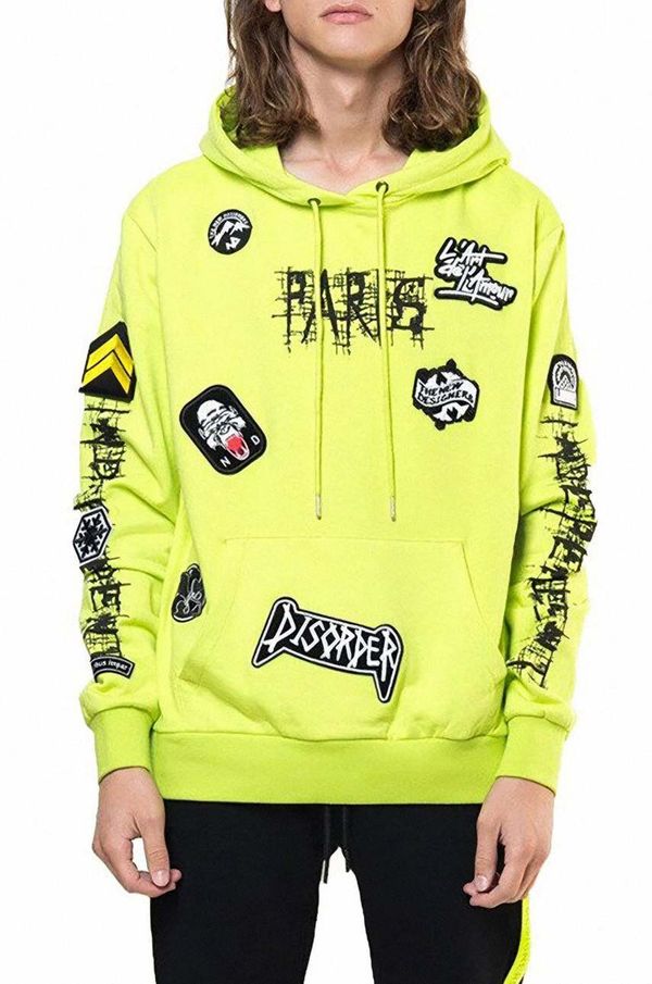 The New Designers Pamučna dukserica The New Designers za žene, boja: žuta, s kapuljačom, s aplikacijom, MW508IND-neonyellow