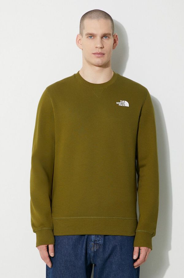 The North Face Pamučna dukserica The North Face M Simple Dome Crew za muškarce, boja: zelena, s tiskom, NF0A7X1IPIB1