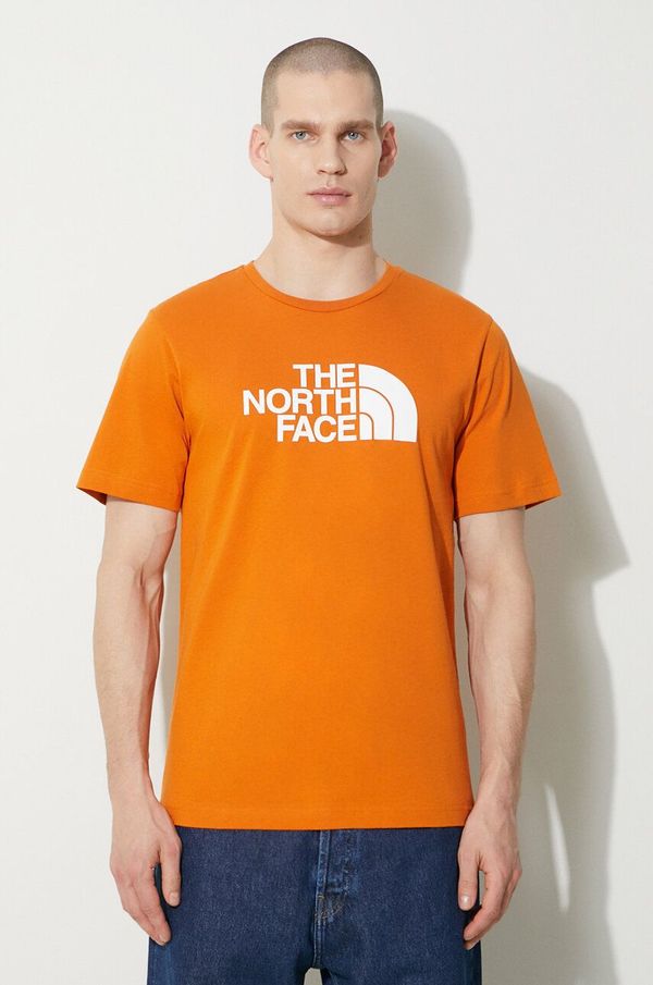 The North Face Pamučna majica The North Face M S/S Easy Tee za muškarce, boja: narančasta, s tiskom, NF0A87N5PCO1