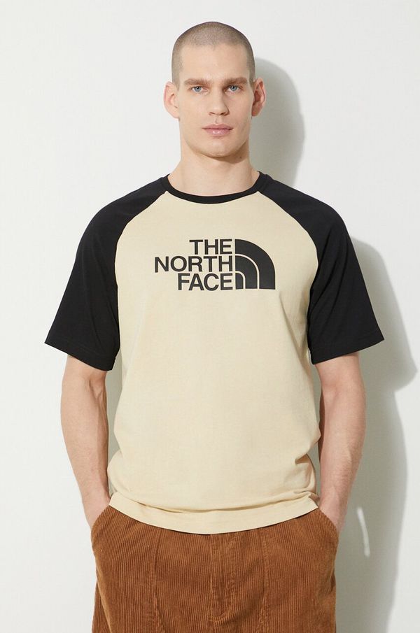 The North Face Pamučna majica The North Face M S/S Raglan Easy Tee za muškarce, boja: bež, s uzorkom, NF0A87N73X41