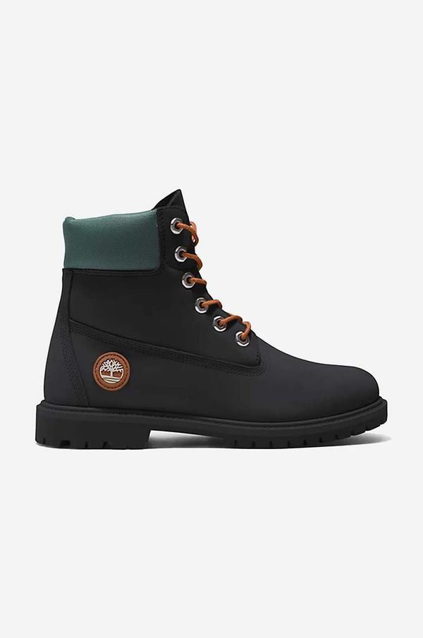 Timberland Gležnječe od brušene kože Timberland Cupsole A5M8C za žene, boja: crna, ravni potplat, A5M8C-BLACK