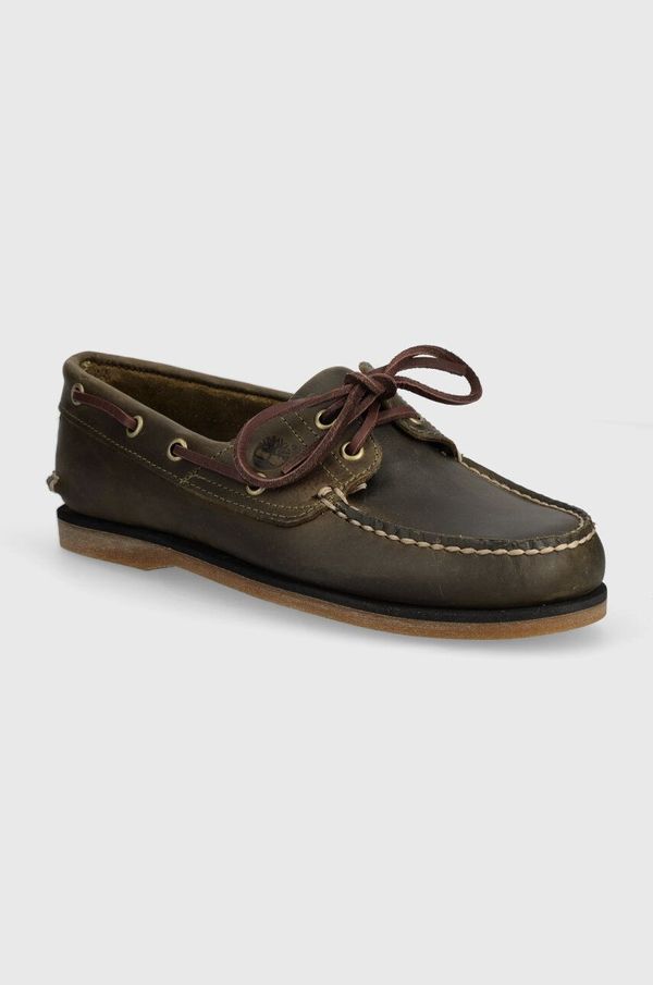 Timberland Kožne cipele Timberland Classic Boat za muškarce, boja: zelena, TB0A4187ET41