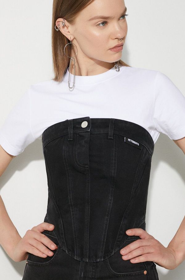 Vetements Top od trapera VETEMENTS Denim Corsette Top boja: crna, WE64TO100B