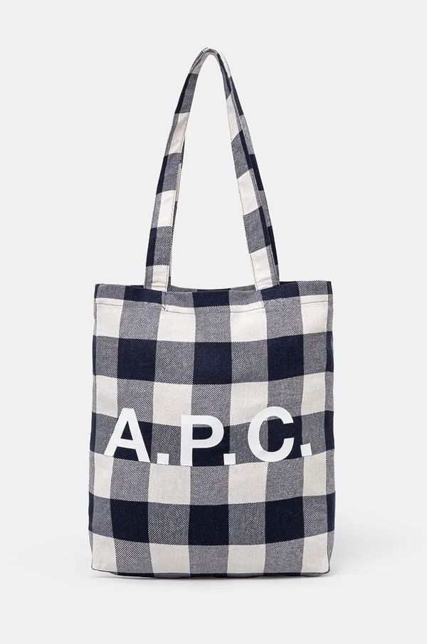 A.P.C. Torba A.P.C. Tote Lou boja: tamno plava, COGZX-M61442