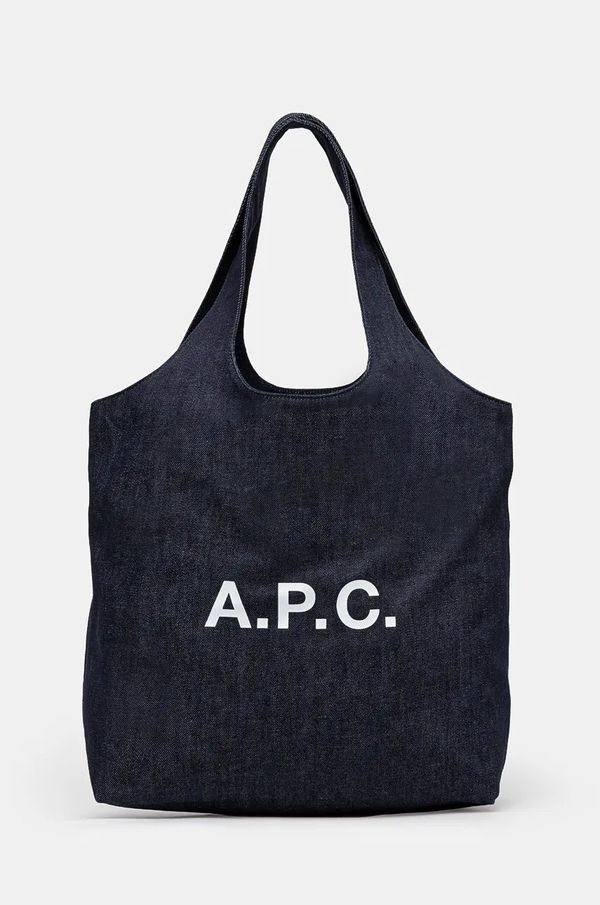 A.P.C. Torba A.P.C. Tote Ninon boja: tamno plava, COCSX-M61565