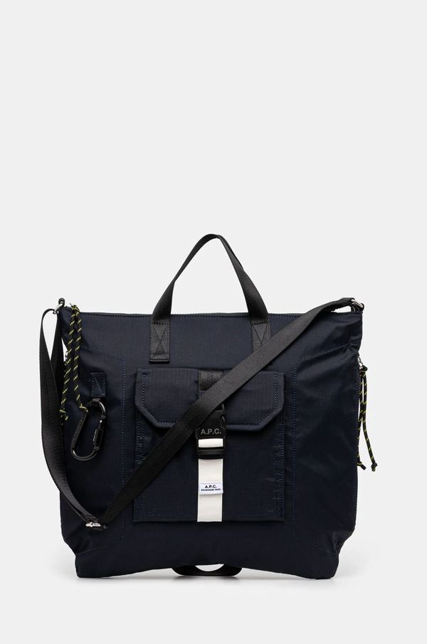 A.P.C. Torba A.P.C. Tote Trek boja: tamno plava, PAAFH-H61929