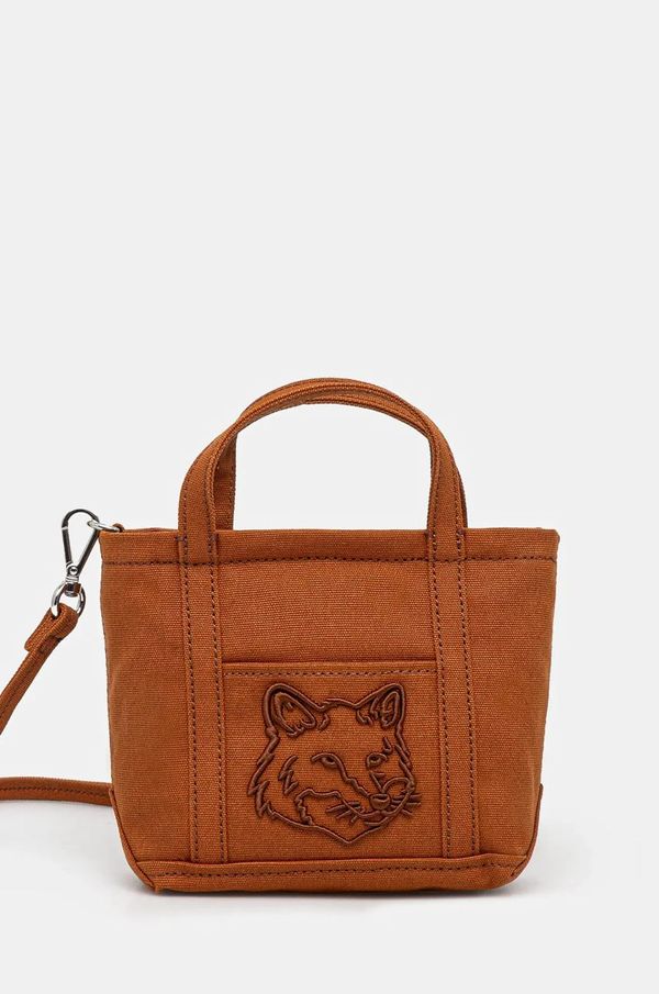 Maison Kitsuné Torba Maison Kitsuné Fox Head Mini Tote boja: smeđa, MW05106WW0107