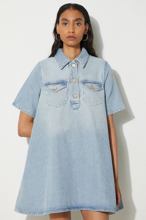 GANNI Traper haljina GANNI Heavy Denim Mini Dress mini, ravna, J1503