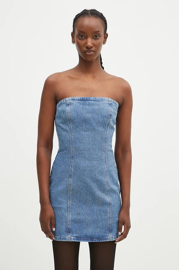 Rotate Traper haljina Rotate Rhinestone Denim mini, uska, 1126361468