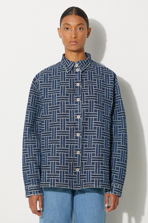 Kenzo Traper košulja Kenzo Dropped Shoulders Shirt za žene, relaxed, s klasičnim ovratnikom, FE62DC2476J3.DS