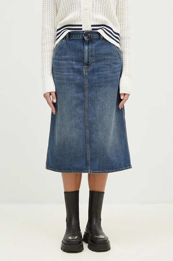 Carhartt WIP Traper suknja Carhartt WIP Single Knee Skirt midi, širi se prema dolje, I034224.014L