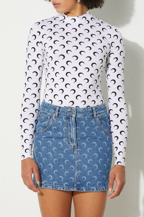 Marine Serre Traper suknja Marine Serre Moon Laser Denim Mini Skirt mini, ravna, WSK057A