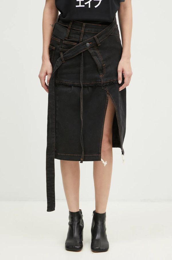 Ottolinger Traper suknja Ottolinger Signature Wrap Denim Skirt boja: siva, midi, širi se prema dolje, 2217040111