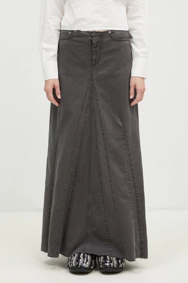 Our Legacy Traper suknja Our Legacy Rebel boja: siva, maxi, širi se prema dolje, W4244RA