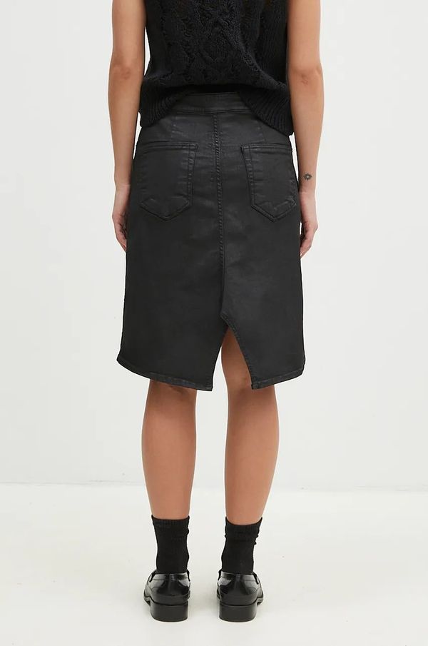Rick Owens Traper suknja Rick Owens Slivered Skirt boja: crna, mini, širi se prema dolje, DS02D2340.SBW
