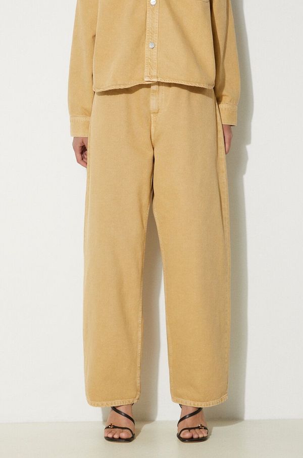 Carhartt WIP Traperice Carhartt WIP Brandon Pant za žene, boja: bež, I033746.1YH4J