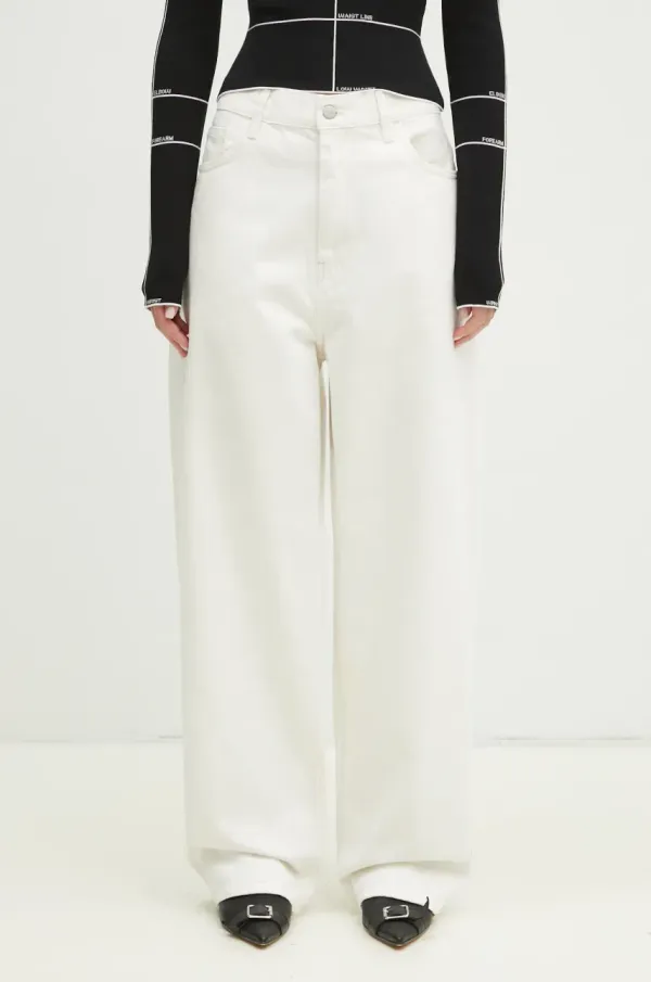 Carhartt WIP Traperice Carhartt WIP W' Brandon Pant za žene, srednje visoki struk, I031918-WHITE