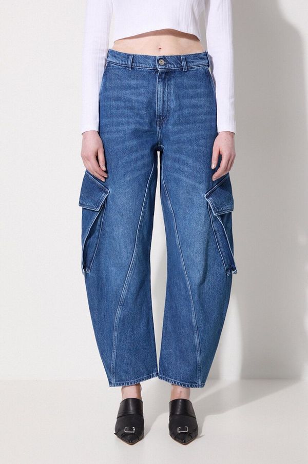 JW Anderson Traperice JW Anderson Twisted Cargo Jeans za žene, visoki struk, DT0091.PG1560.800