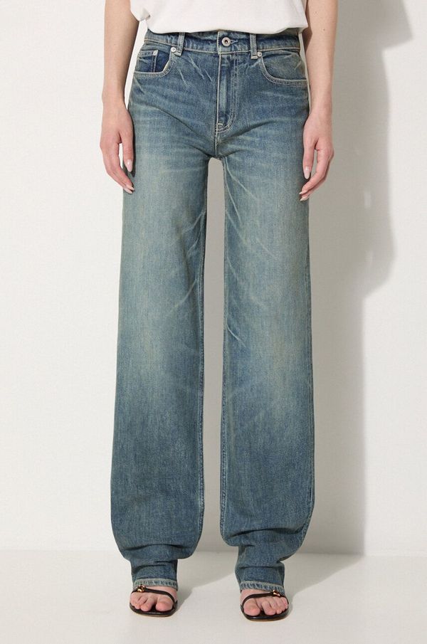 Kenzo Traperice Kenzo Asagao Regular Waist Fit Jeans za žene, visoki struk, FE62DP2166S7.DY