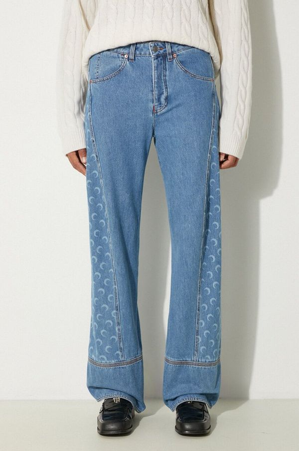 Marine Serre Traperice Marine Serre Moon Laser Denim Curved Jeans za muškarce, MPA055A