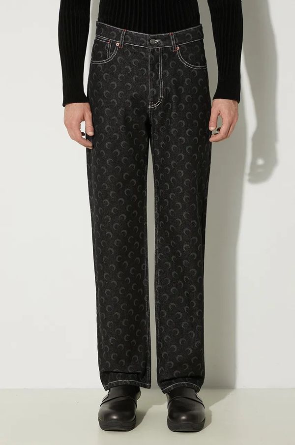 Marine Serre Traperice Marine Serre Moon Laser Denim Straight Jeans za muškarce, MPA066A.RDEN0001