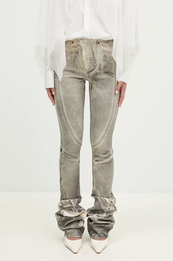 Ottolinger Traperice Ottolinger Raw-Edge Drape Denim Pants za žene, visoki struk, 1170804921